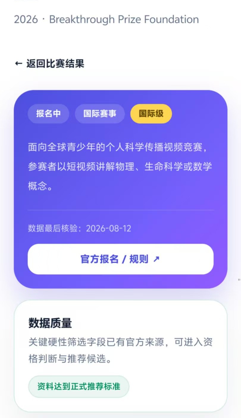 智赛合成验证案例的赛事详情与资格状态